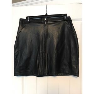 Faux leather black skirt